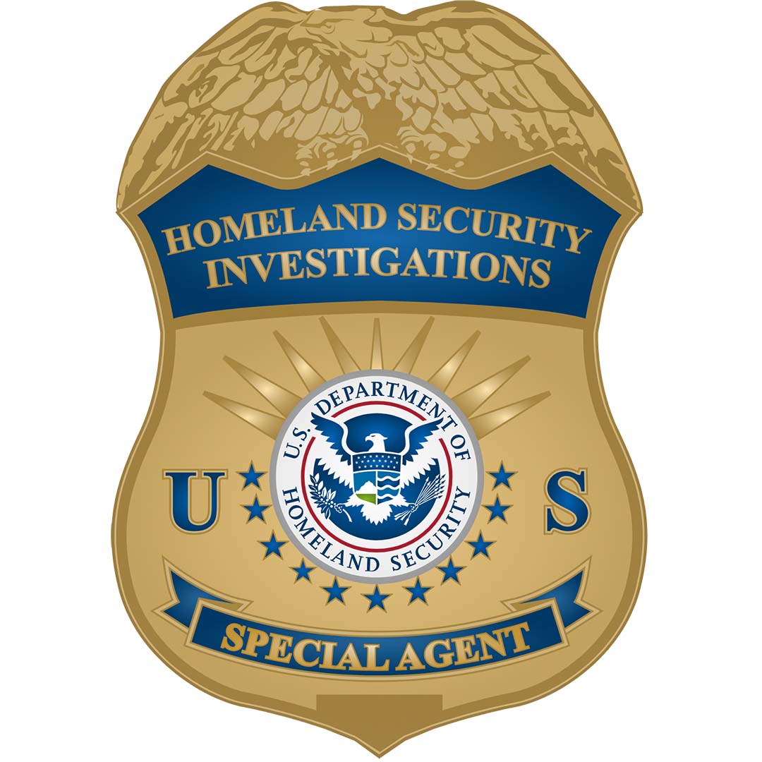 Homeland Security Investigations shield badge